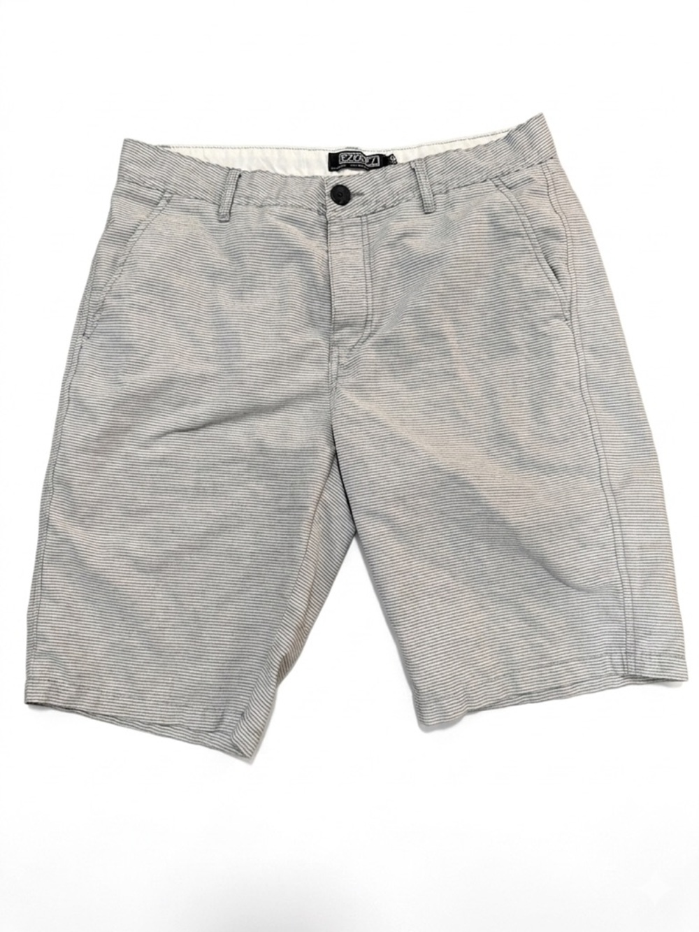 Ezekiel Men’s Striped Chino Shorts Size 35 | White/Grey